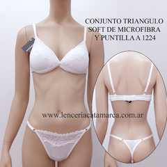 ANDRESSA CONJUNTO TRIANGULO SOFT DE MICROFIBRA Y PUNTILLA A1224B