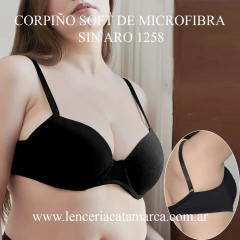 MEU BEM CORPIÑO SOFT DE MICROFIBRA SIN ARO NEGRON 1258N