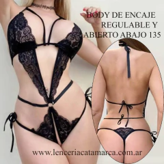 LADY BODY DE ENCAJE REGULABLE Y ABIERTO ABAJO NEGRO 135N