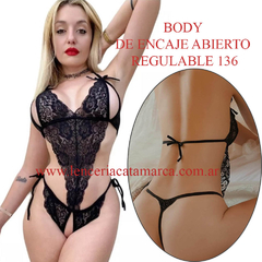 LADY BODY DE ENCAJE ABIERTO ABAJO REGULABLE NEGRO 136N