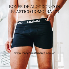 ANDRESSA BOXER DE ALGODON SUPIMA 100 % CON ELASTICO UOMO NEGRO BA 173N
