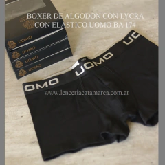 ANDRESSA BOXER DE ALGODON CON LYCRA CON ELASTICO UOMO NEGRO BA 174N