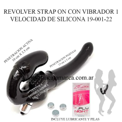 CAIMAN REVOLVER STRAP ON CON VIBRADOR 1 VELOCIDAD DE SILICONA 19-001-22