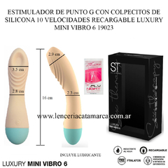ST ESTIMULADOR DE PUNTO G CON COLPECITOS DE SILICONA 10 VELOCIDADES RECARGABLE LUXURY MINI VIBRO 6 19023