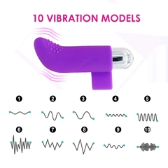 ST ESTIMULADOR PARA DEDO CON VIBRADOR REGARGABLE 10 VELOCIDADES CELESTE 20026 - tienda online