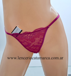 VICTORIA COSSY MICRO TANGA HILO DE PUNTILLA FUCSIA JASPE 21 - comprar online