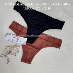 ANDRESSA PACK COLALESS DE MICROFIBRA NEGRO TERRA X 2 UNIDADES E 2110 NTE