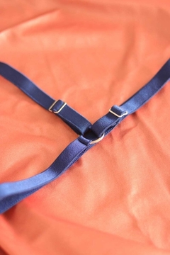ANDRESSA COLALESS DE TUL BORDADO Y PORTALIGAS DESMONTABLE AZUL E 2125AZ - tienda online