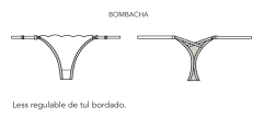ANDRESSA COLALESS REGULABLE DE TUL BORDADO AZUL E 2148AZ - comprar online