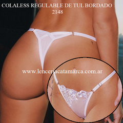 ANDRESSA COLALESS REGULABLE DE TUL BORDADO BLANCO E 2148B