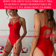 Comprar body sexy rojo roma puntilla tul con arco y arnes desmontable lenceria catamarca miriam brito lenceria tucuman