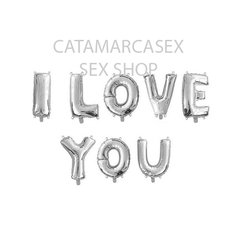 TICO GLOBO METALIZADO FRASE I LOVE YOU PLATA 22086200