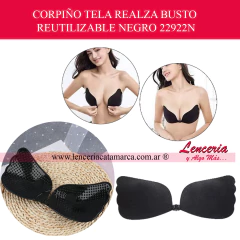 Comprar corpiño invisible adhesivo negro reutilizable push up. Sujetador sin espalda para vestidos de fiesta. Lencería online en Argentina.