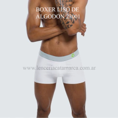 SOPINK BOXER LISO DE ALGODON BLANCO 23001B