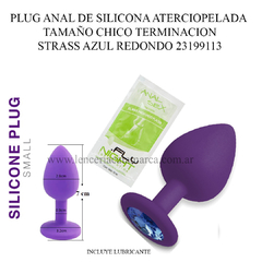 ST PLUG ANAL DE SILICONA ATERCIOPELADA CHICO CON STRASS FUCSIA 23199113