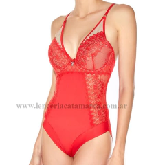 PLAYBOY BODY DE MICROFIBRA CON PUNTILLA Y TUL DARE 2328NR