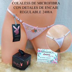 PLAYBOY COLALESS LOVE ONE DE MICROFIBRA Y DETALLE DE PUNTILLA REGULABLE ROSADO 2408ARO TU