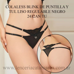 PLAYBOY COLALESS BLINK DE PUNTILLA Y TUL LISO REGULABLE NEGRO 2412AN TU