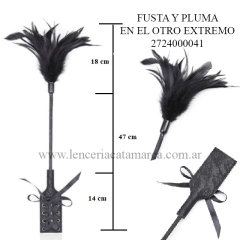 ST FUSTA DE CUERINA CON LAZO DE CINTA DE RASO DOBLE MAS PLUMA SINTETICA 272400041