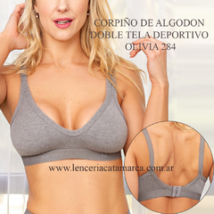 MEU BEM CORPIÑO DE ALGODON DOBLE TELA DEPORTIVO OLIVIA GRIS 284G