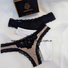 ANDRESSA PACK DE COLALESS DE MICROFIBRA, LYCRA Y ENCAJE L0305S
