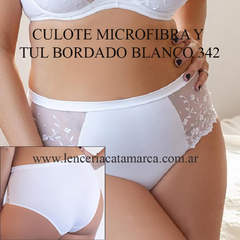 MEU BEM CULOTE MICROFIBRA Y TUL BORDADO BLANCO 342B