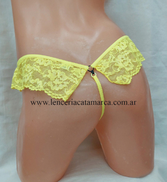 MORDISCO HILO DENTAL DESMONTABLE DE PUNTILLA Y TUL CINTURA ANCHA AMARILLO 36A - comprar online
