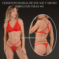 ANA KENDY CONJUNTO DAHLIA DE ENCAJE Y MICRO FIBRA CON TIRAS 441R