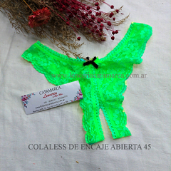 MORDISCO COLALESS DE ENCAJE ABIERTA VERDE FLUOR 45VF