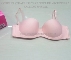 LODY CORPIÑO STRAPLESS TAZA SOFT DE MICROFIBRA SALMON 5098SAL - comprar online