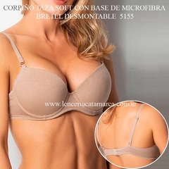 LODY CORPIÑO TAZA SOFT CON BASE DE MICROFIBRA BRETEL DESMONTABLE NUDE 5155NU