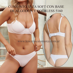 LODY CONJUNTO TAZA SOFT CON ARO Y BASE DE ALGODON Y COLALESS BLANCO 5160B