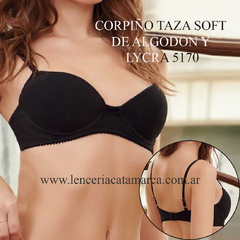 LODY CORPIÑO TAZA SOFT CON ARO DE ALGODON Y LYCRA NEGRO 5170N