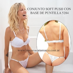 LODY CONJUNTO SOFT PUSH CON BASE DE PUNTILLA Y COLALESS REGULABLE BLANCO 5284B