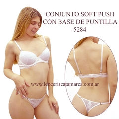 LODY CONJUNTO SOFT PUSH CON BASE DE PUNTILLA Y COLALESS REGULABLE BLANCO 5284B - comprar online