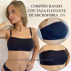MEU BEM CORPIÑO BANDO CON TAZA FLOTANTE DE MICROFIBRA NEGRO 531N