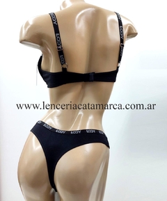 LODY CONJUNTO TAZA SOFT PUSH CON BASE Y ARO DE ALGODON Y COLALESS NEGRO 5336N - comprar online