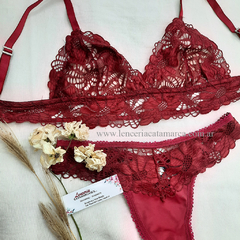 ANDRESSA CONJUNTO TRIANGULO DE ENCAJE CON COLALES DE ENCAJE 5687R