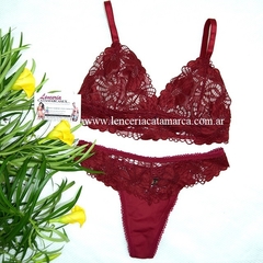 ANDRESSA CONJUNTO TRIANGULO DE ENCAJE CON COLALES DE ENCAJE 5687R - comprar online
