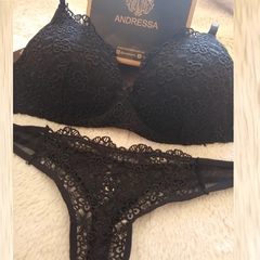 ANDRESSA CONJUNTO TRIANGULO SOFT Y CULOTE DE GUIPIUR Y TULL CON LYCRA 5697N - tienda online