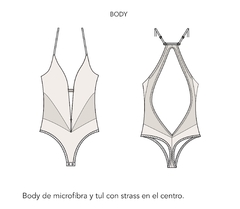 ANDRESSA BODY MICROFIBRA Y TUL CON STRASSS Y DOBLE TELA NEGRO L 5751N - CATAMARCASEX LENCERIA Y SEX SHOP