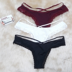 ANA KENDY PACK COLA LESS DE MICROFIBRA Y PUNTILLA X 3 582 - comprar online