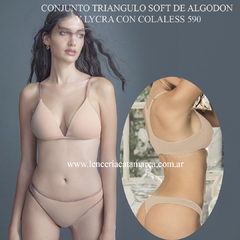LODY CONJUNTO TRIANGULO SOFT DE ALGODON Y LYCRA CON COLALESS VISON 590VI