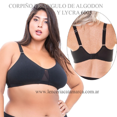 COCOT CORPIÑO TRIANGULO DE ALGODON Y LYCRA NEGRO 6005N