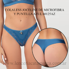 YVETTE COLALESS JOCELINE DE MICROFIBRA Y PUNTILLA AZUL 60125AZ