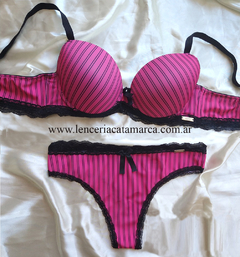 LODY CONJUNTO TAZA SOFT CON ARO DE TRICOT Y PUNTILLA Y COLALESS FUCSIA TAZA C 6336FUC - comprar online
