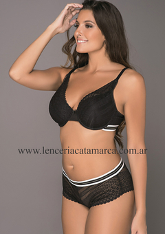 LODY CONJUNTO TAZA SOFT CON ARO DE PUNTILLA Y LUREX CON COLALESS NEGRO 6358N - comprar online