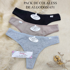 ETIQUETA PACK COLALESS DE ALGODON SURTIDO X 3 UNIDADES B651S