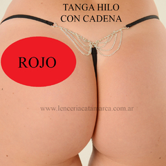 ROMANETT TANGA HILO DE MICROFIBRA Y CADENITA REGULABLE ROJO 672R