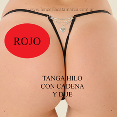 ROMANETT TANGA HILO DE MICROFIBRA Y CADENITA REGULABLE ROJO 675R